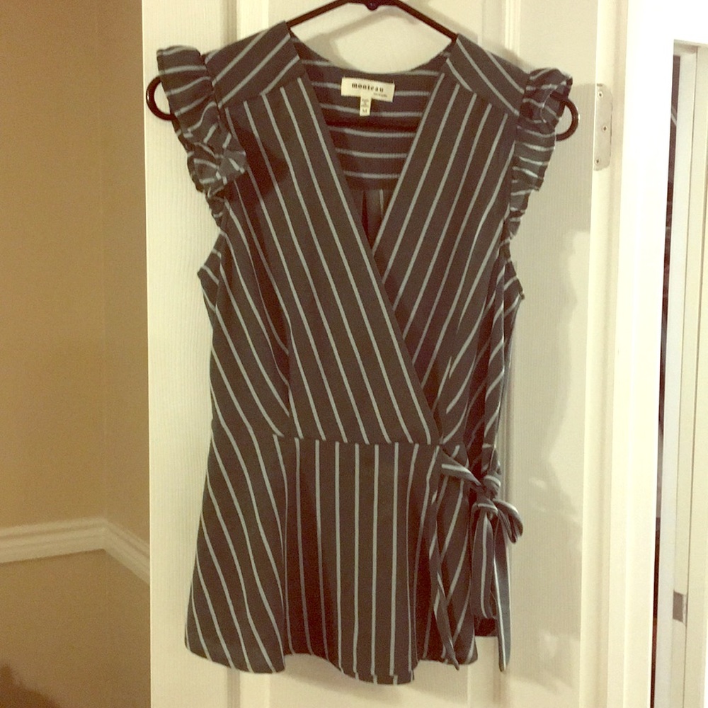 Striped tank top with ruffles